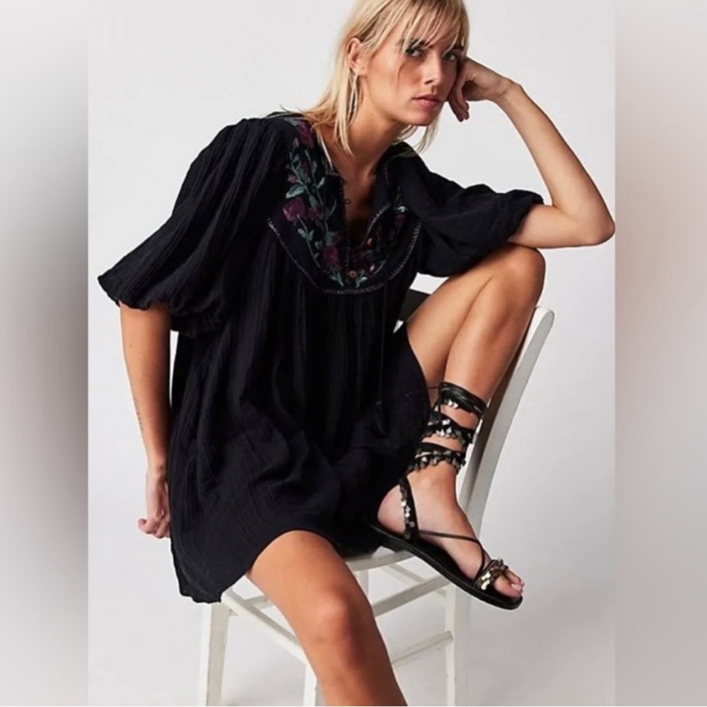 NWOT Free People Rosa Linda Embroidered Mini Dress
